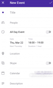 calendar app add event form