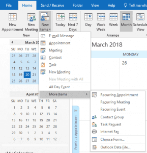 new outlook calendar appointments