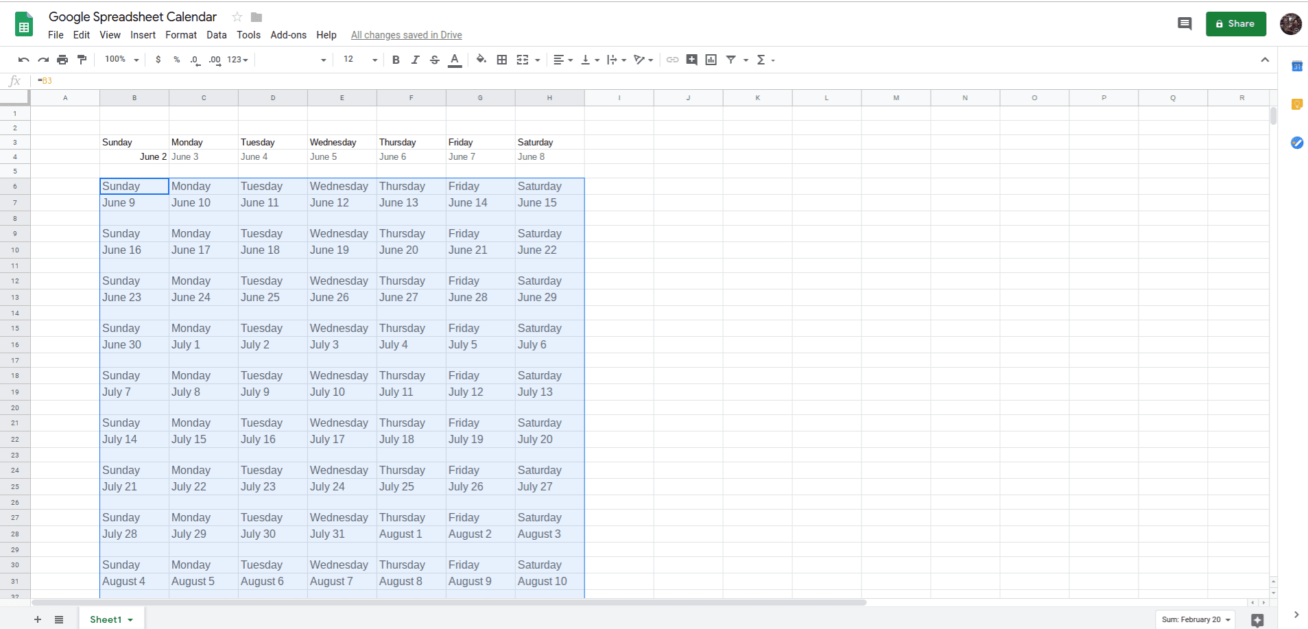  How To Create A Calendar In Google Sheets 2023 