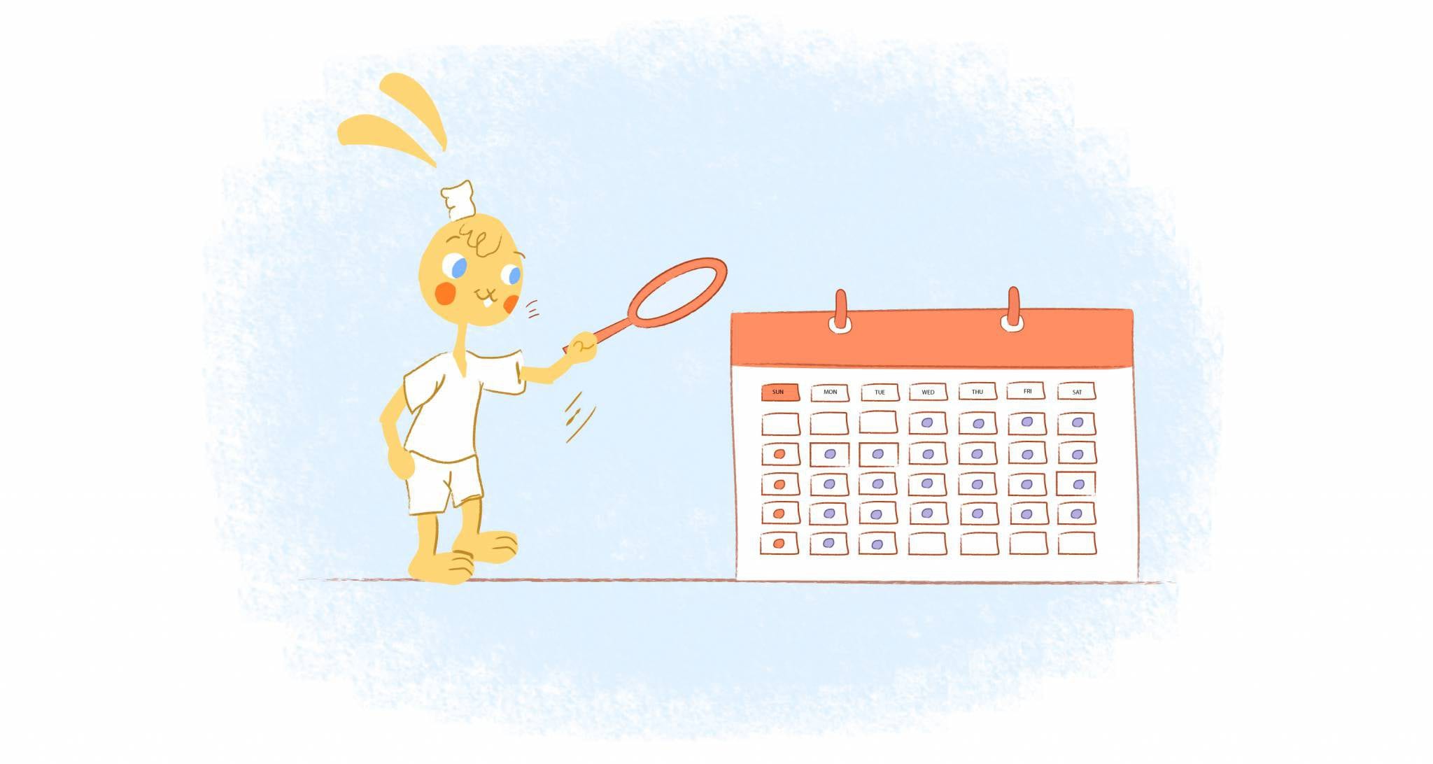 housekeeping chores on your calendar