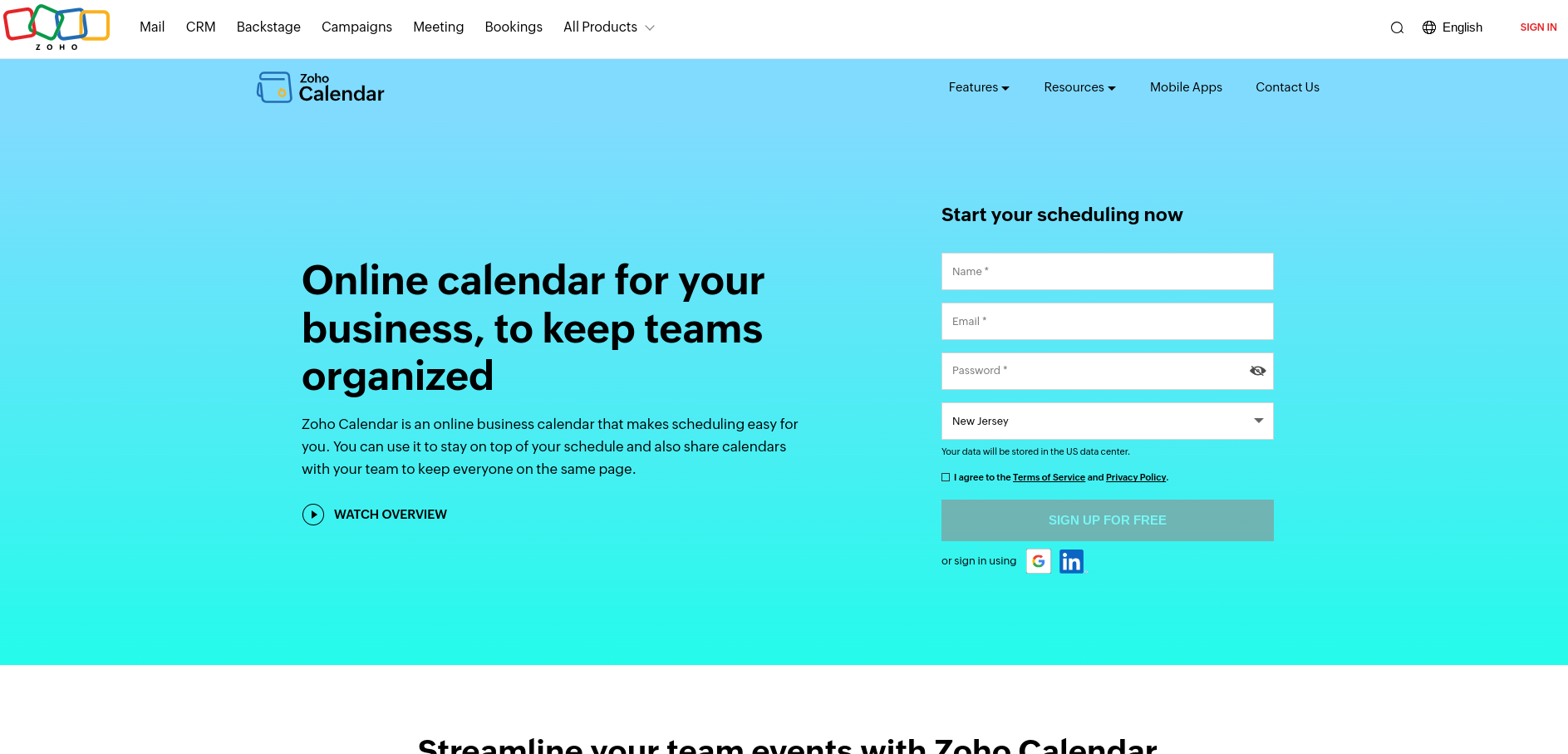 Zoho Calendar